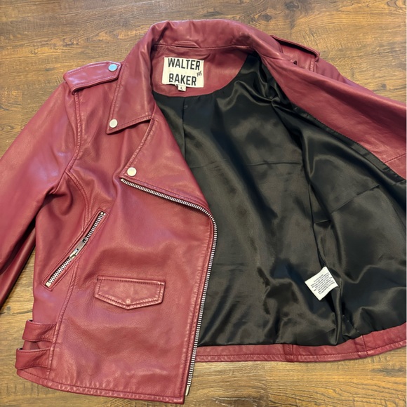 Walter Baker Lamb Leather Burgundy Jacket - Picture 4 of 11